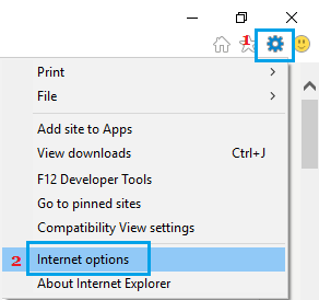 Internet Options Tab in Internet Explorer