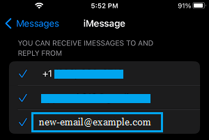 New Email Address For iMessage On iPhone 
