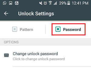 Password Tab in AppLock App on Android