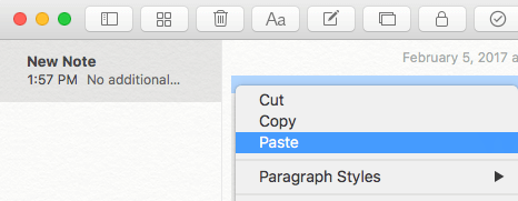 Paste Photo to Note On Mac