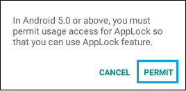 Permit AppLock Usage Access Pop-up