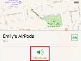 Play Sound Option in Find My AirPods Service