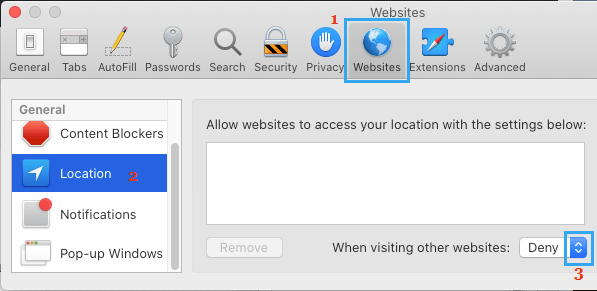 Stop Websites From Tracking Location on Mac Safari Browser