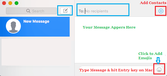 Send New iMessage Using Messages App on Mac