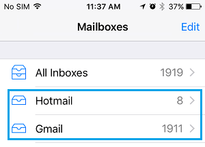 Hotmail and Gmail Accounts on iPhone