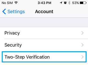 WhatsApp Two-Step Verification Tab On iPhone