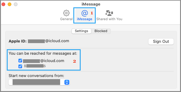 Apple ID And Phone Number Listed on iMessage Screen on Mac