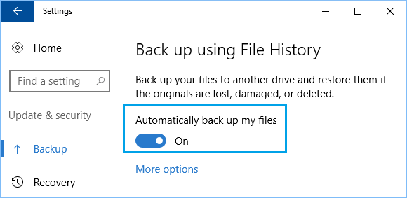 Enable File History Backup