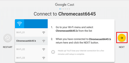 Chromecast setup windows