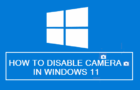 Disable Camera In Windows