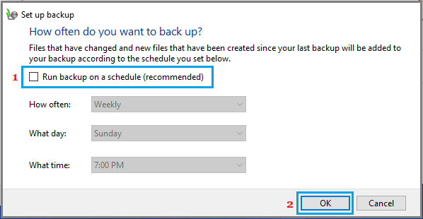 Disable Scheduled Backups