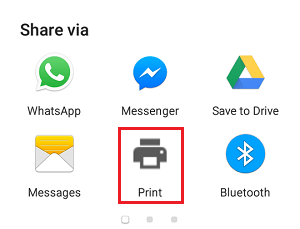 Share Via Print Option on Android Phone