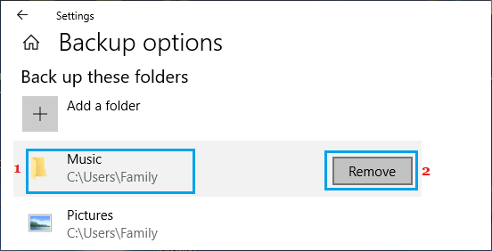 Remove Folder From File History Backup