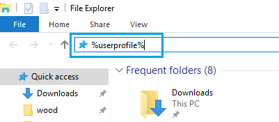 Search For User Profile in Windows File Explorer