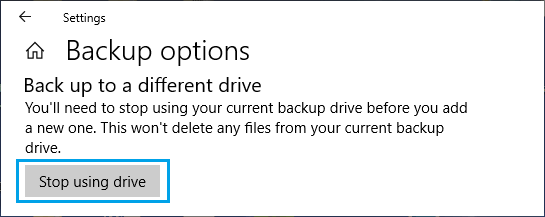 Stop Using Drive For Windows File History Backups