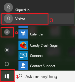 Switch to Guest User Account in Windows 10