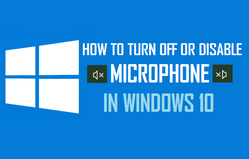 Turn Off or Disable Microphone in Windows 10