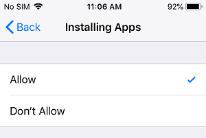 Allow Installing of Apps On iPhone