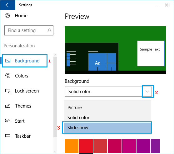 Set Windows 10 Desktop Background to Slideshow