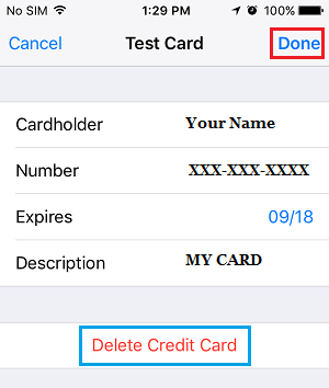 Eliminar la información de la tarjeta de crédito del navegador Safari en el iPhone
