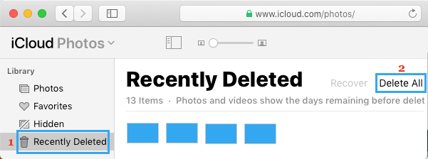 Delete All Recently Deleted Photos From iCloud