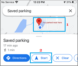 Find Directions to Parked Car Using Google Maps