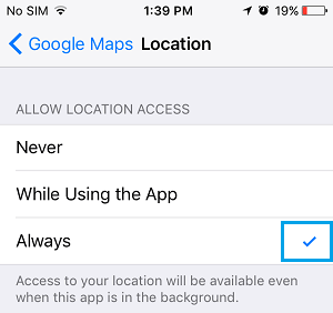 Enable Location Services For Google Maps on iPhone