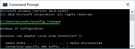 Ipconfig Release-Befehl In Windows 10 