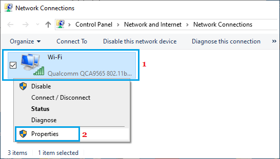 Open WiFi Network Properties