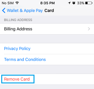 Remove Card From Apple Pay on iPhone