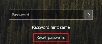 Password Reset Option in Windows