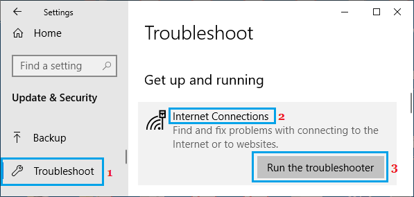 messaggio di errore senza connettività limitata