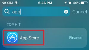 Search For App Store On iPhone