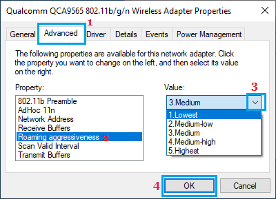 Set Roaming Aggressiveness For WiFi Network