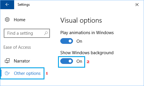 Enable Show Windows Background Option in Windows 10 Settings