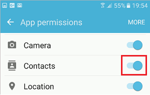 Allow WhatsApp Access to Contacts on Android Phone