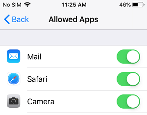 Camera App Allowed on iPhone