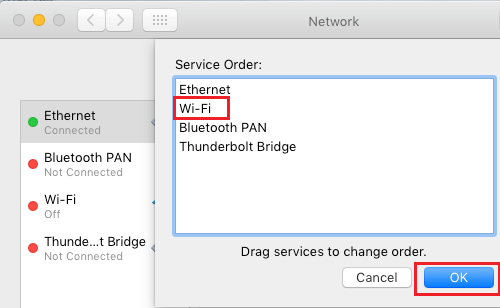 Choose Preferred Network Type on Mac