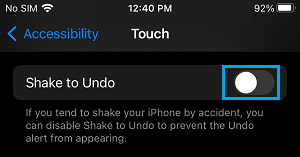 Disable Shake to Undo on iPhone