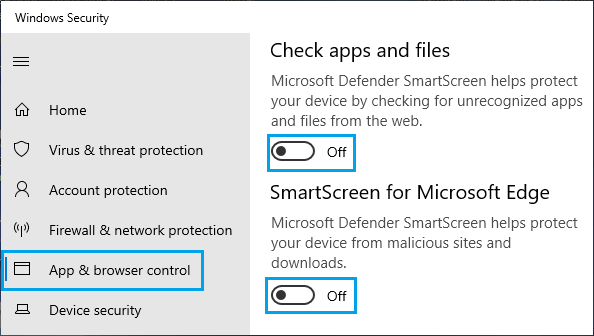 Turn OFF SmartScreen Filter on Windows PC