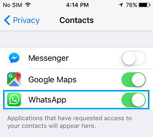 Enable WhatsApp With Access to Contacts On iPhone