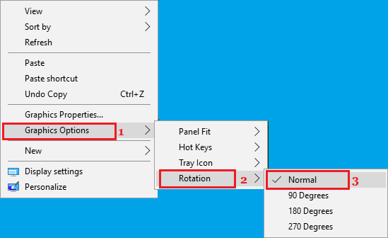  skärmrotation alternativ i Windows 10