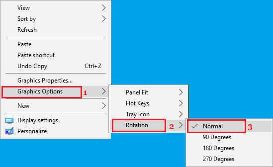 Windowsの画面回転オプション10