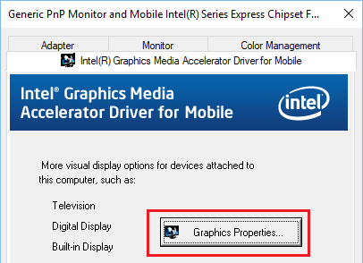 Graphics Properties Option In Windows 10