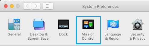 Mission Control Option on Mac