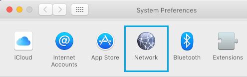 Network icon in System Preferences Screen on Mac