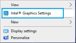 Graphic Properties Option in Windows
