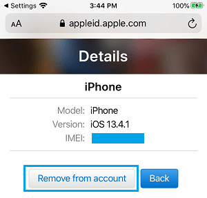 Remove Device from Apple ID Account