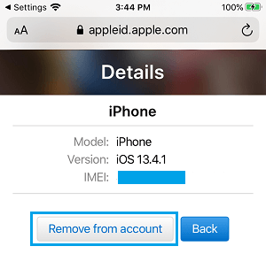 Entfernen Sie Das Gerät Aus Dem Apple Id-Konto