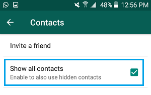 Show All Contacts in WhatsApp on Android Phone